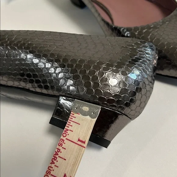 Miu Miu Metallic Snakeskin Women's Flats - Picture 12 of 14